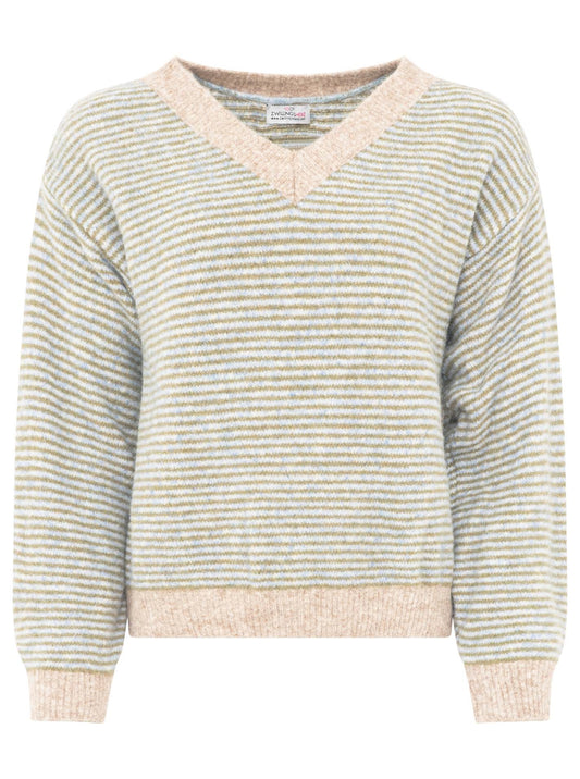 💕 Zwillingsherz Pullover Pulli "Genua" Streifen Salbei