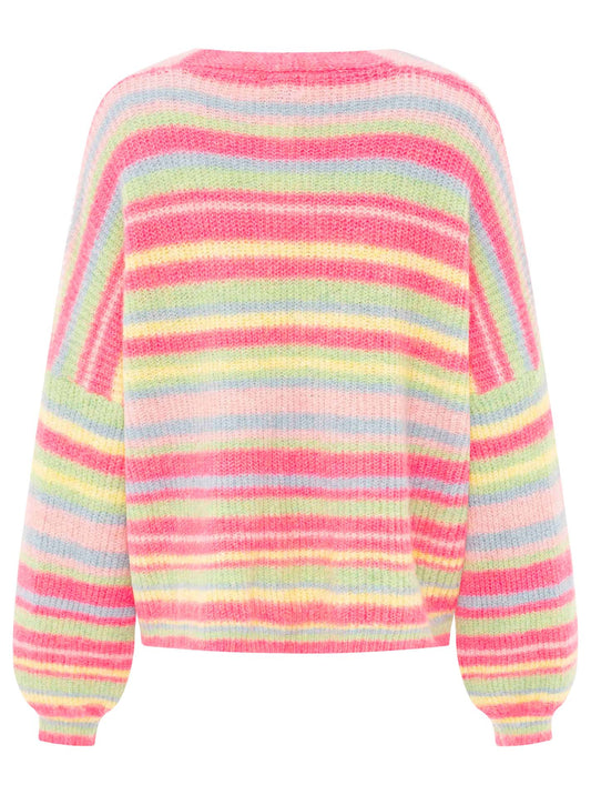 💕 Zwillingsherz Cardigan Strickjacke "Neonstreifen"