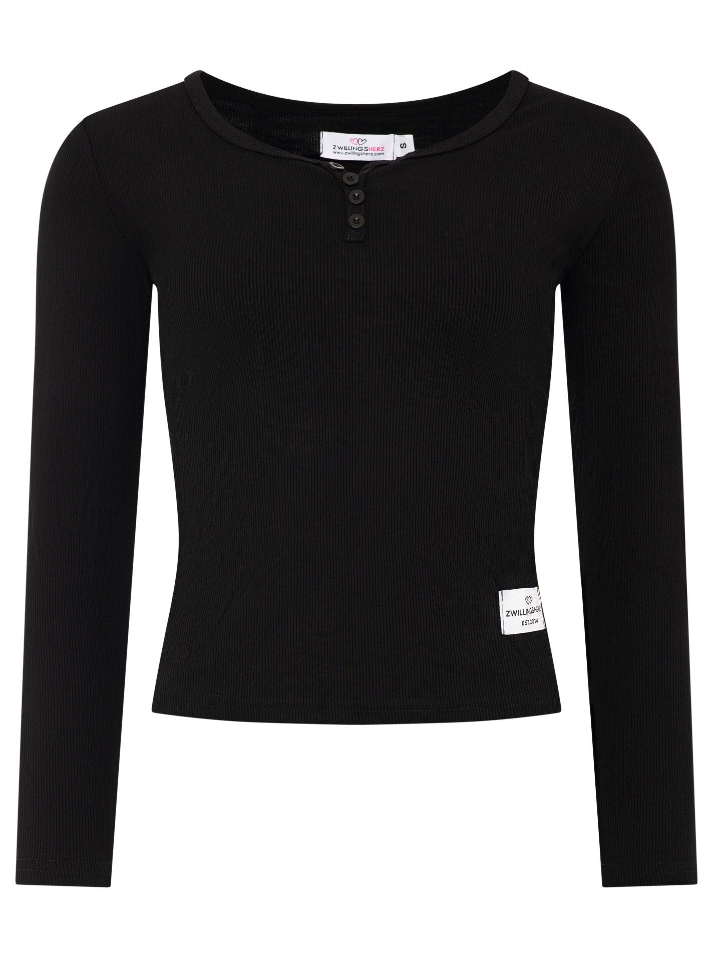 💕 Zwillingsherz Shirt "ZH Uni & Rippe" Schwarz
