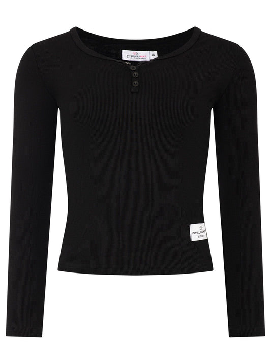 💕 Zwillingsherz Shirt "ZH Uni & Rippe" Schwarz