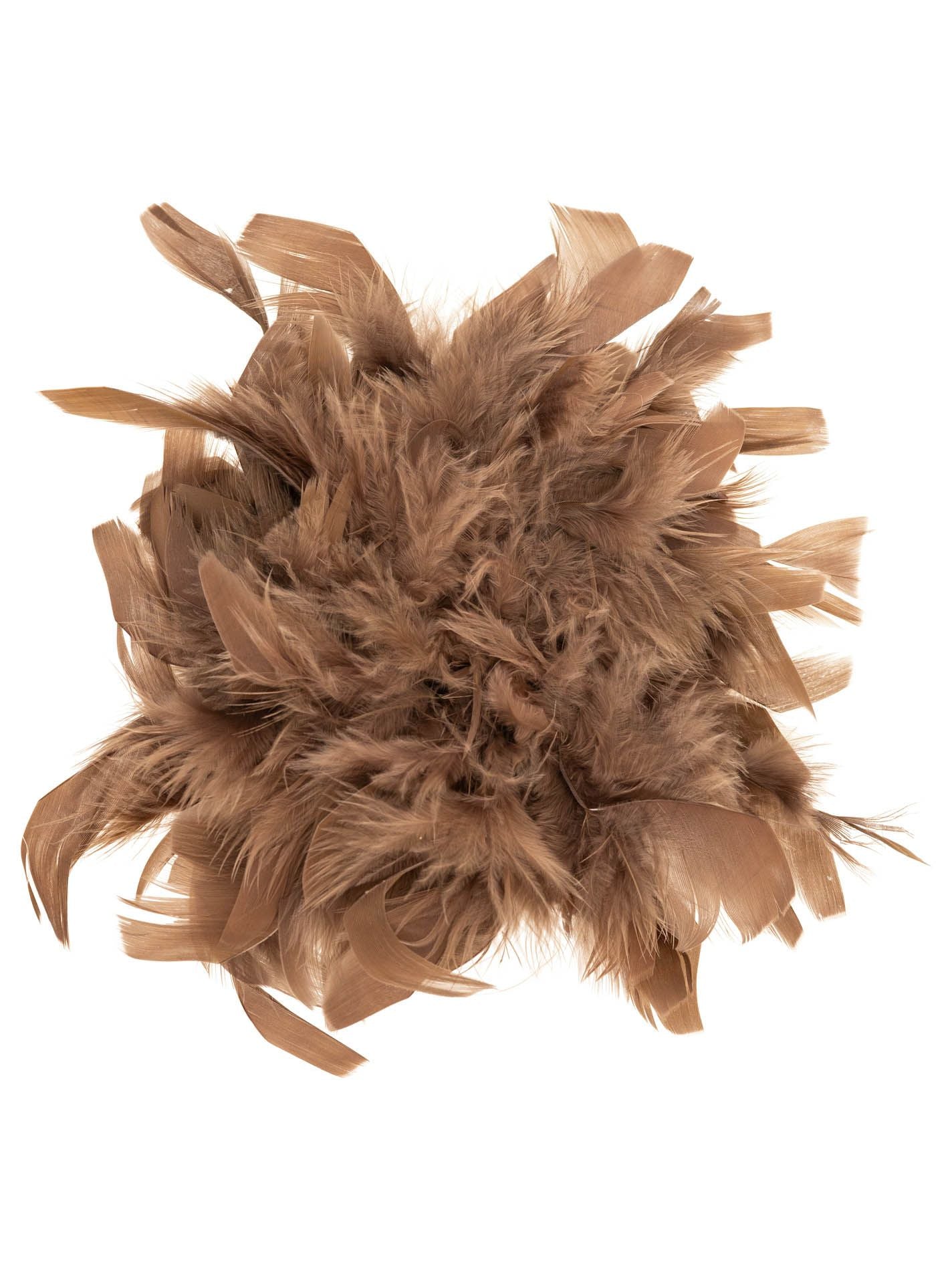 Brosche "Federmix" Taupe