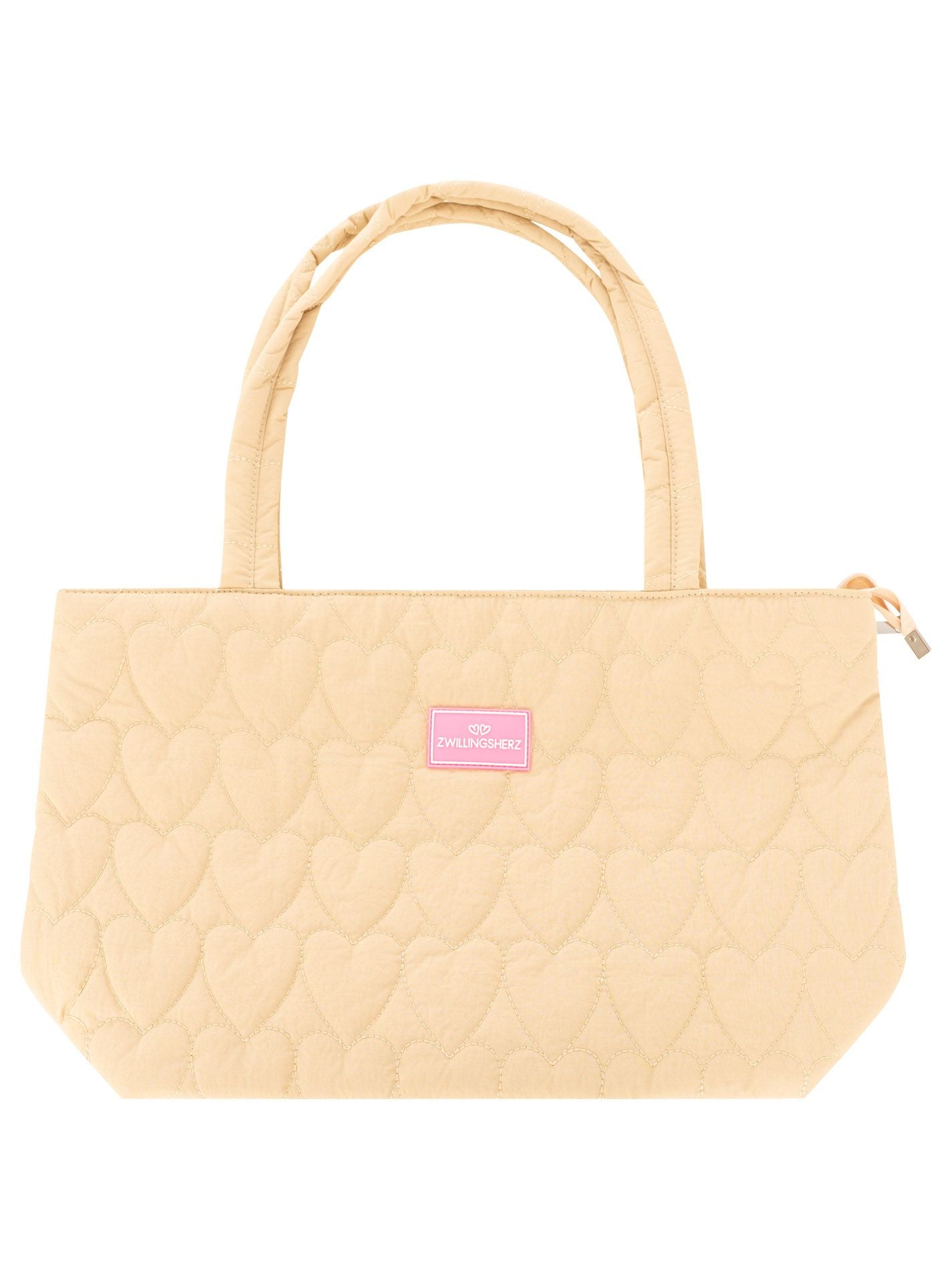 💕 Zwillingsherz Shopper "Heart Steppung" Tasche Beige