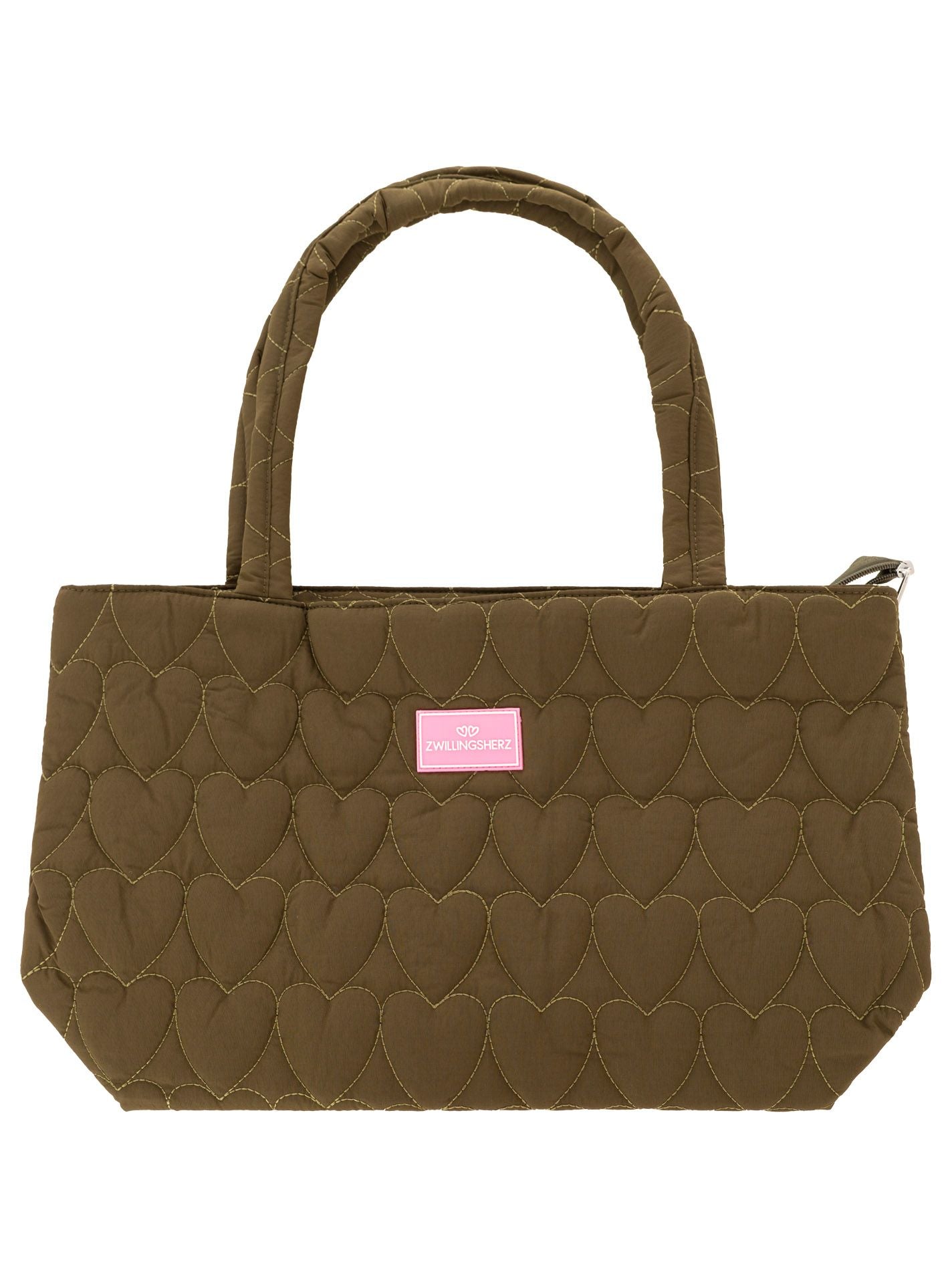 💕 Zwillingsherz Shopper "Heart Steppung" Tasche Olive
