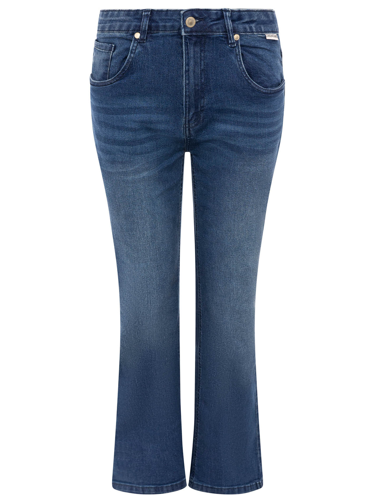💕 Zwillingsherz Stretch Jeans mit leichtem Flared Mittelblau
