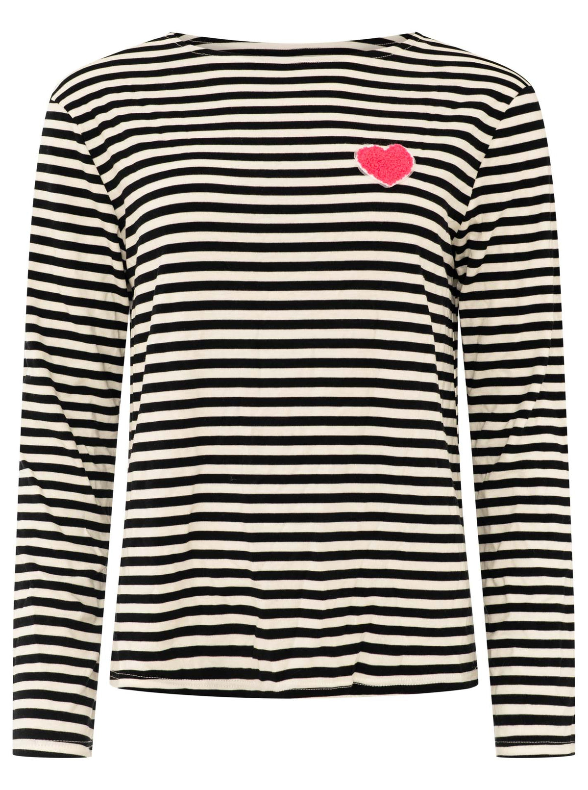 💕 Zwillingsherz Langarm Shirt Lounge "Herz Patch" Schwarz