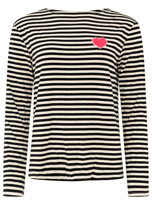 💕 Zwillingsherz Langarm Shirt Lounge "Herz Patch" Schwarz