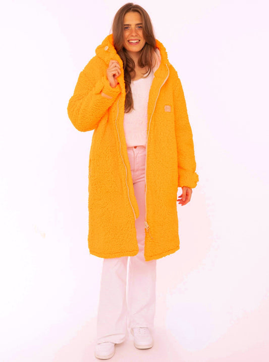 💕 Zwillingsherz Oversize Windjacke Inside Out "Teddy" Neonorange