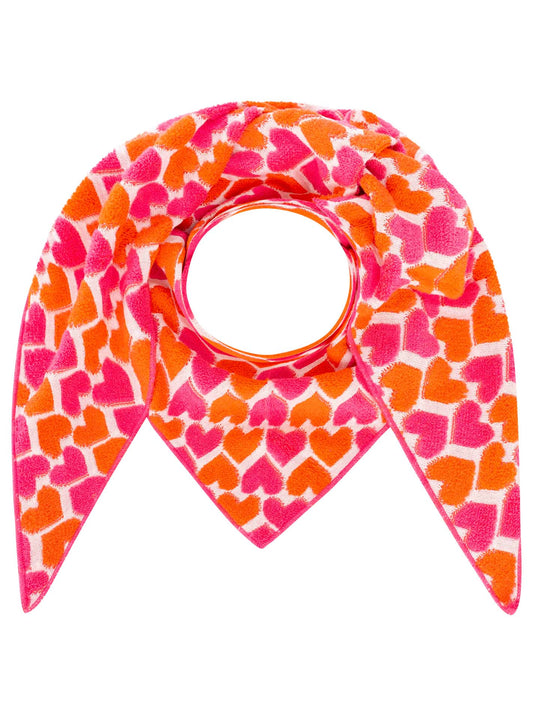 💕 Zwillingsherz Dreieckstuch "Teddy Herz" Pink