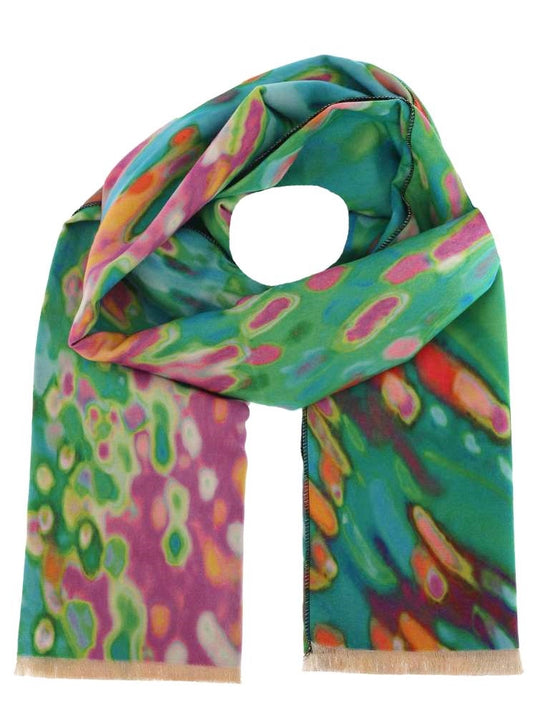 💕 Zwillingsherz Schal Paschmina "Color Fusion" 100 % Viskose Grün