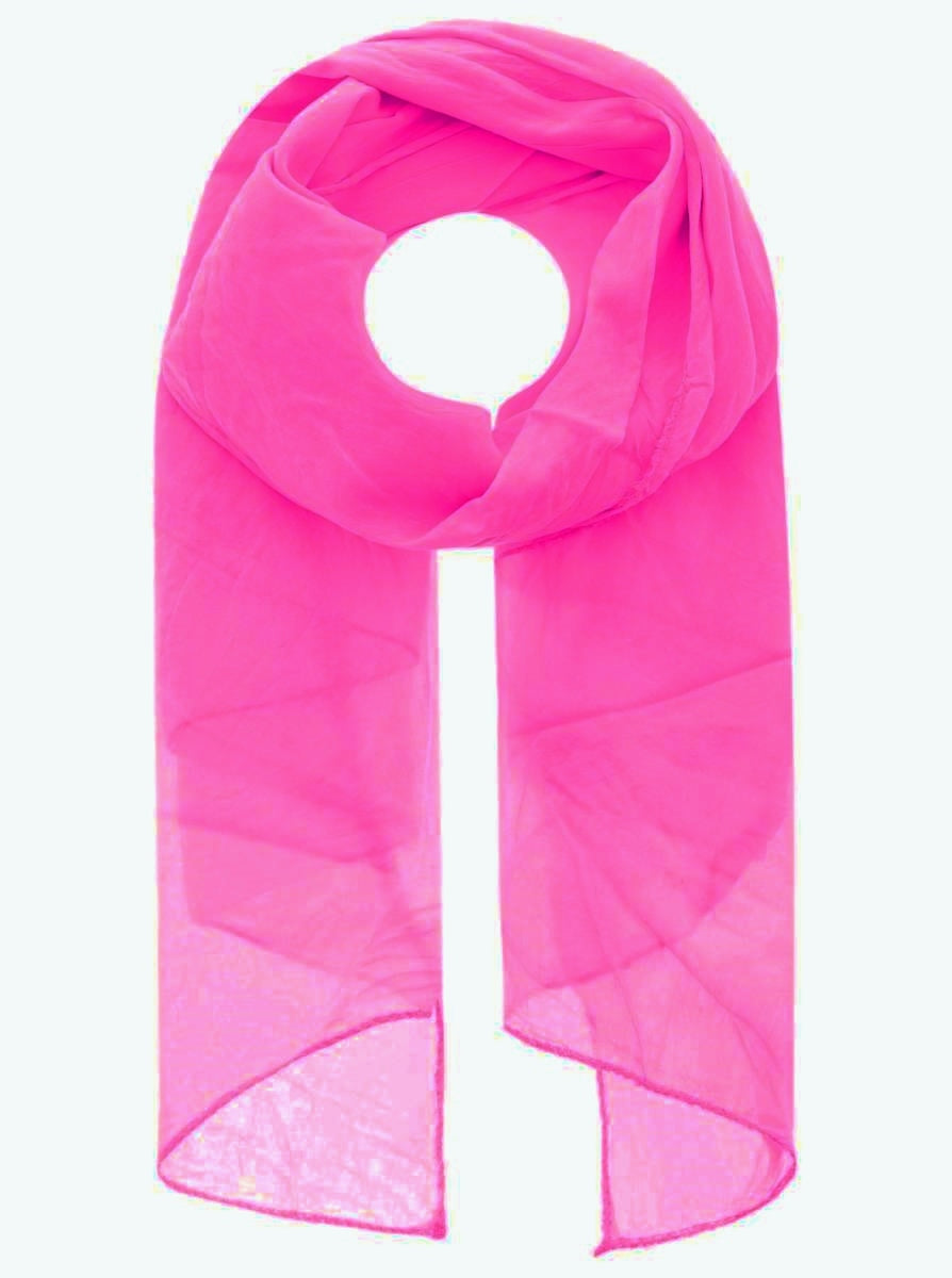Schal Tuch "Basic Uni" Baumwolle Seide Neonpink