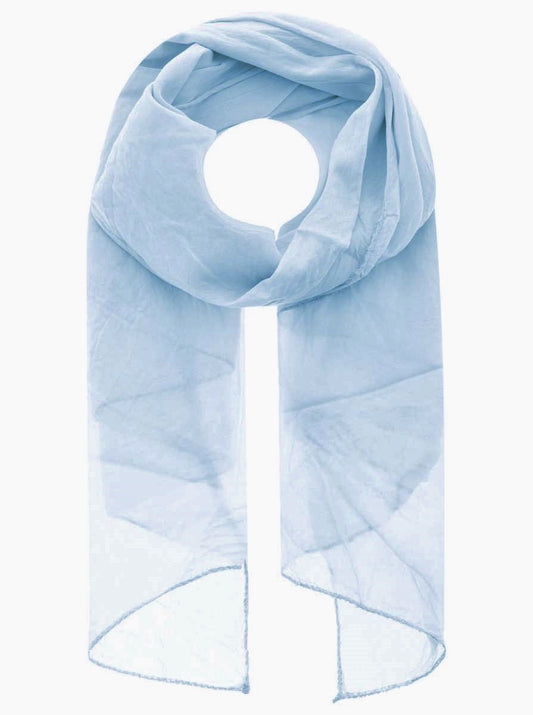 Schal Tuch "Basic Uni" Baumwolle Seide Hellblau