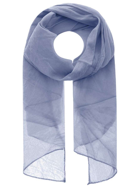 Schal Tuch "Basic Uni" Baumwolle Seide Jeansblau