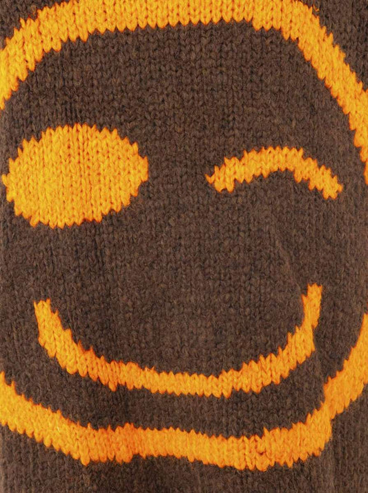 💕 Zwillingsherz Oversize Pullover Wollmix "Smile" Braun