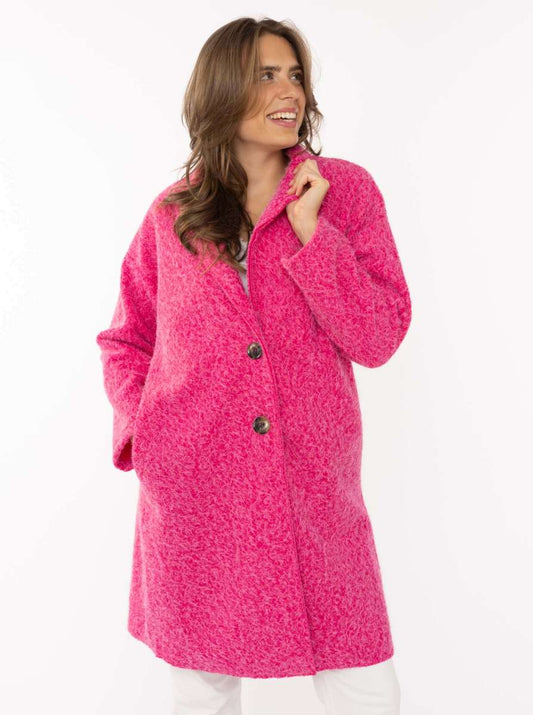 💕 Zwillingsherz Mantel "Flauschig" Neonpink