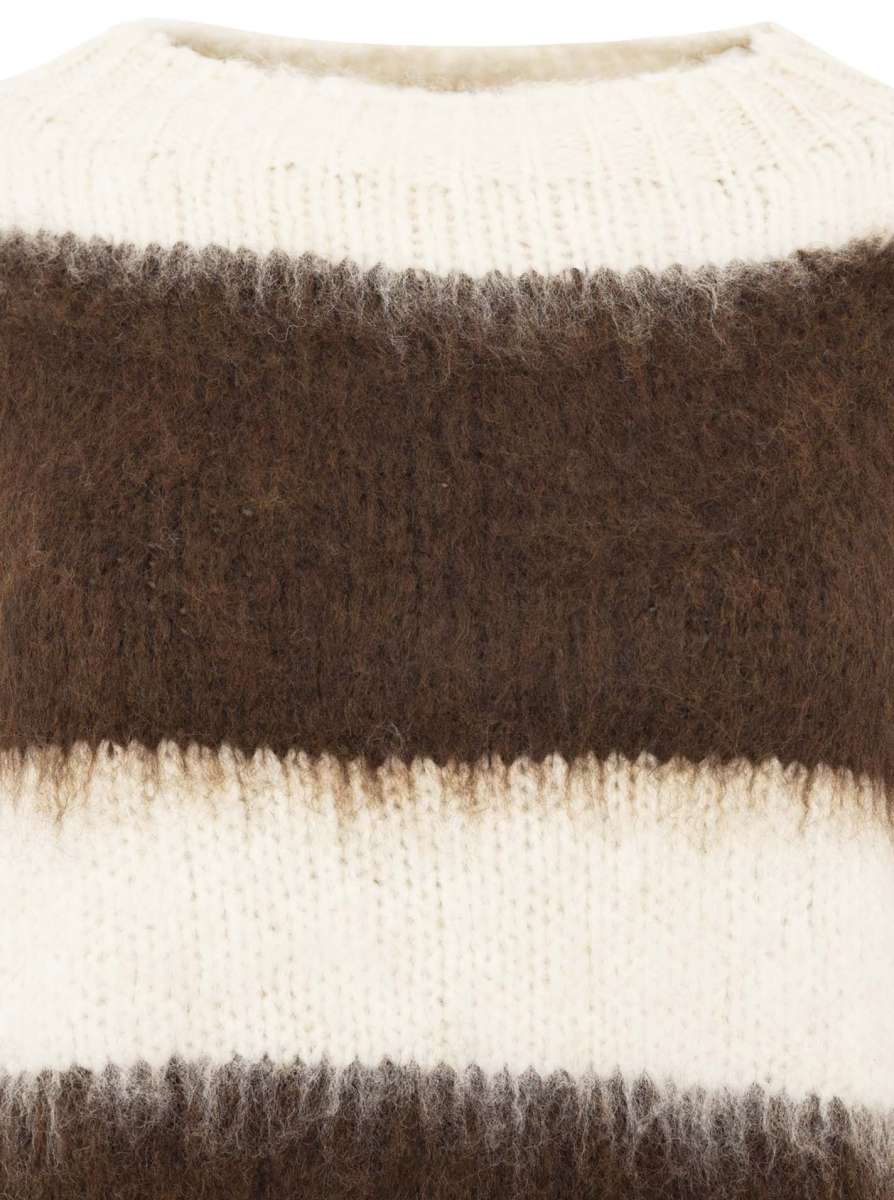 💕 Zwillingsherz Oversize Kuschel Pullover "Streifen" Braun