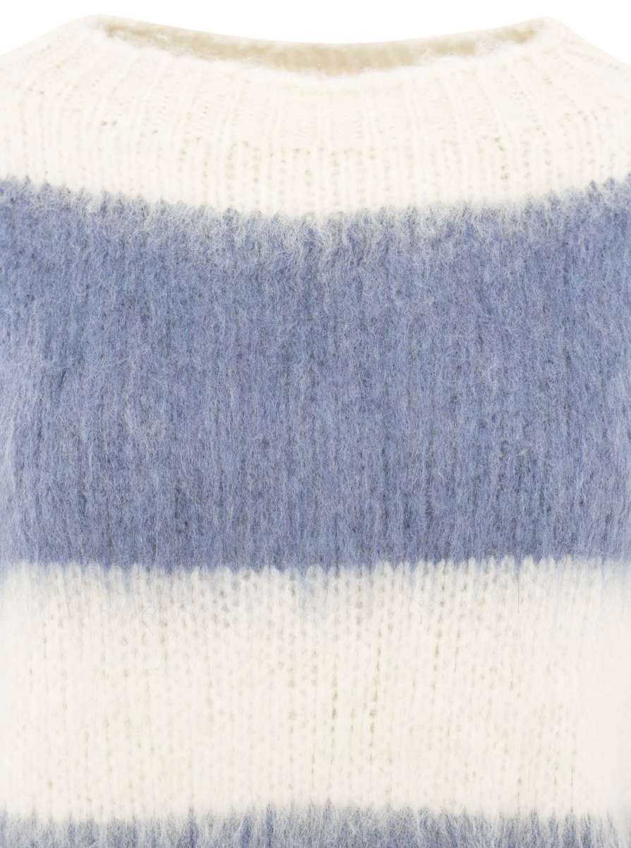 💕 Zwillingsherz Oversize Kuschel Pullover "Streifen" Blau