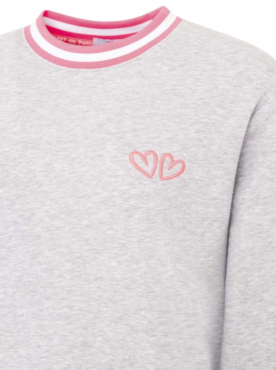 💕 Zwillingsherz Sweatshirt "ZH Classic" Sweater Hellgrau