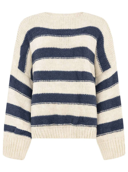 💕 Zwillingsherz Strickpullover "Streifen" Navy