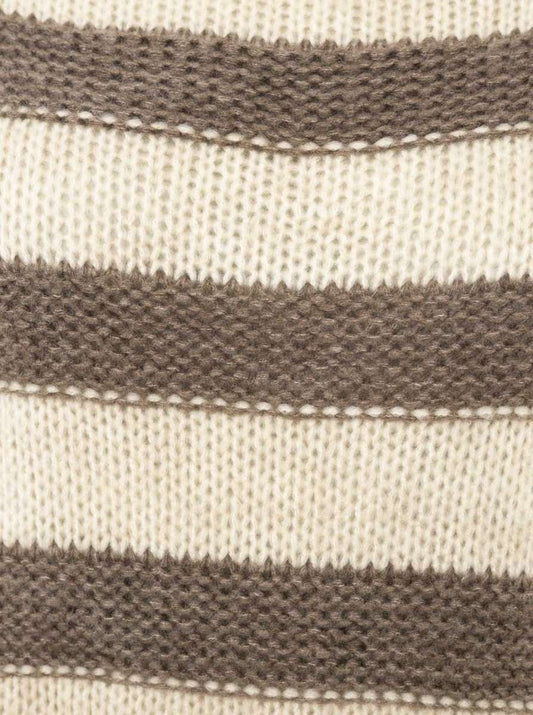 💕 Zwillingsherz Strickpullover "Streifen" Taupe