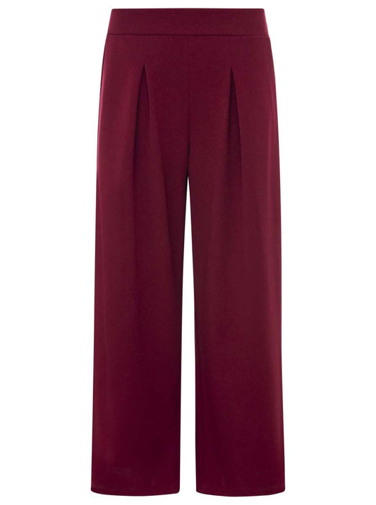 💕 Zwillingsherz Oversize Stoffhose "Bundfalte" Bordeaux