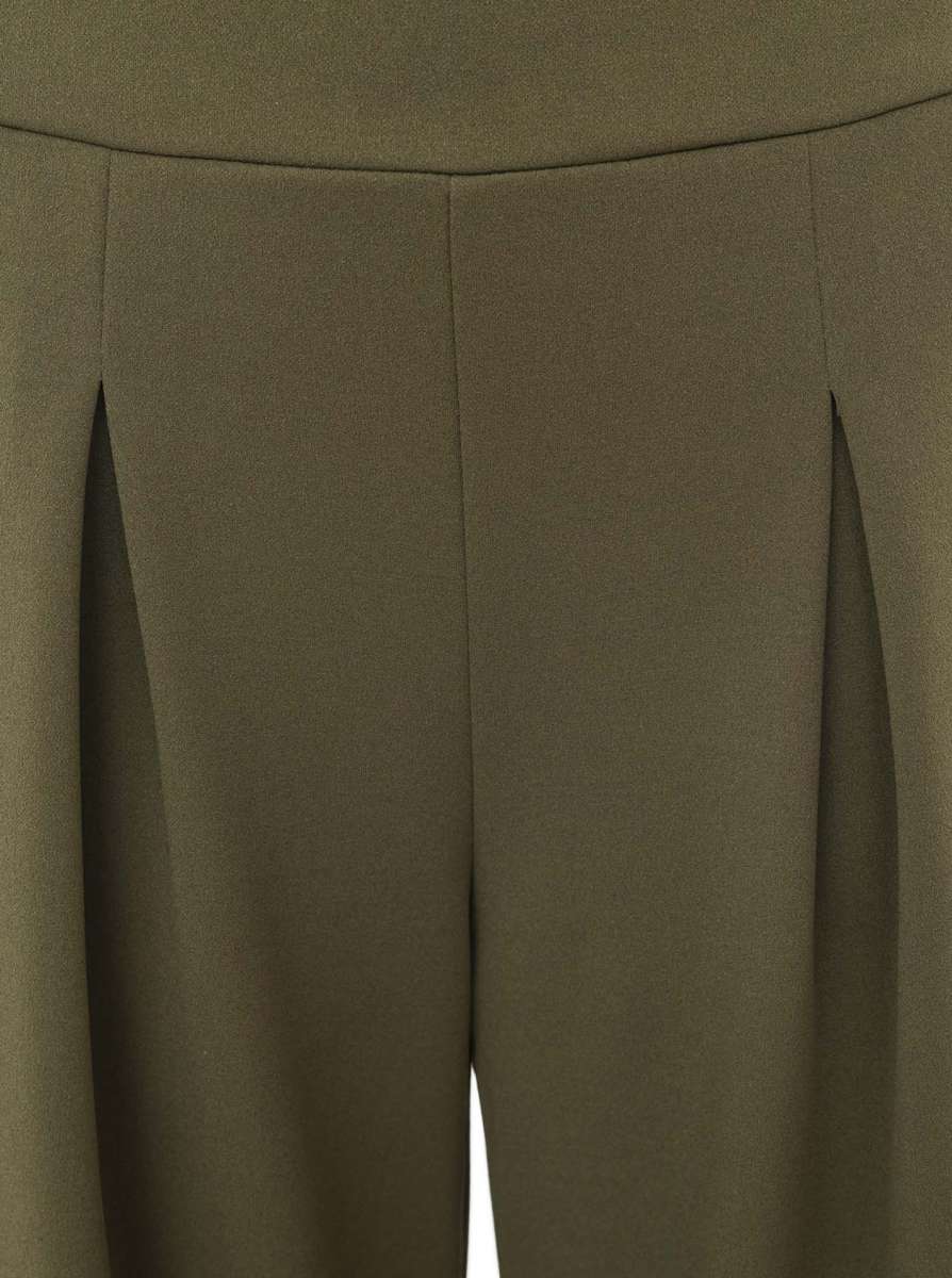 💕 Zwillingsherz Oversize Stoffhose "Bundfalte" Khaki