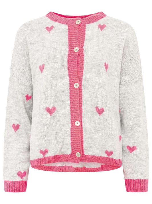 💕 Zwillingsherz Cardigan "Herzen" Strickjacke Hellgrau