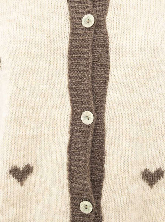💕 Zwillingsherz Cardigan "Herzen" Strickjacke Taupe