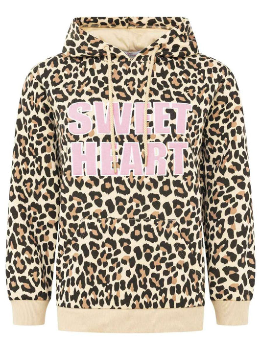 💕 Zwillingsherz Sweatshirt Hoodie "Sweet Heart Leo" Sweater Baumwolle Beige