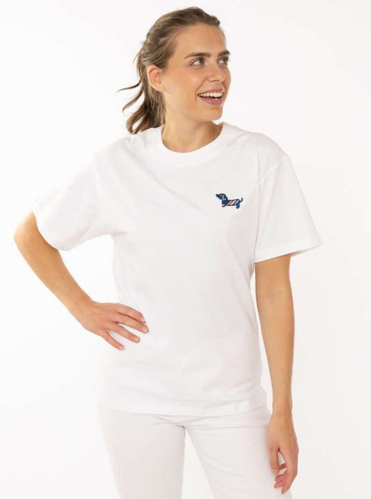 💕 Zwillingsherz Shirt 100 % Cotton "Dackel" Baumwolle Weiß
