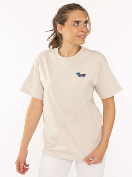 💕 Zwillingsherz Shirt 100 % Cotton "Dackel" Baumwolle Beige