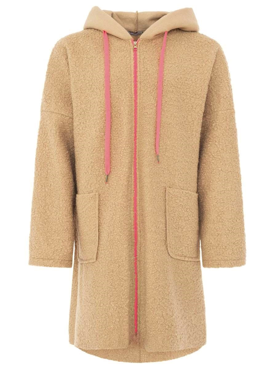 💕 Zwillingsherz Oversize Teddy Mantel "Neon" Mittelbeige
