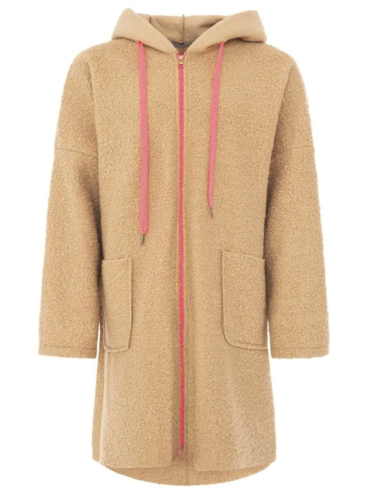 💕 Zwillingsherz Oversize Teddy Mantel "Neon" Mittelbeige