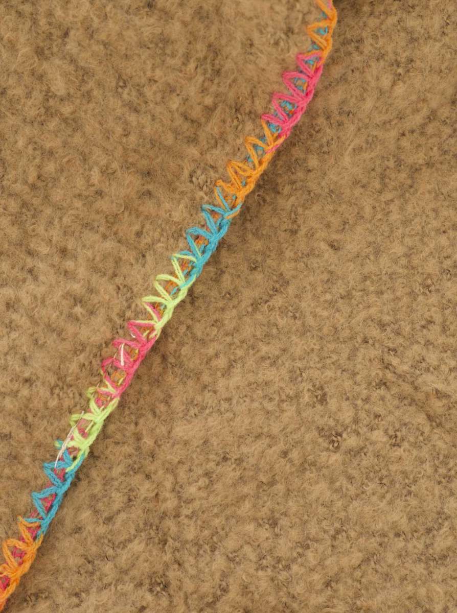 💕 Zwillingsherz Dreieckstuch "Neon Stich" Braun