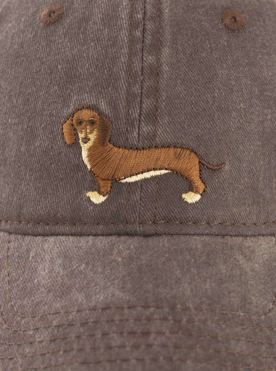 💕 Zwillingsherz Cap "Dackel" Braun