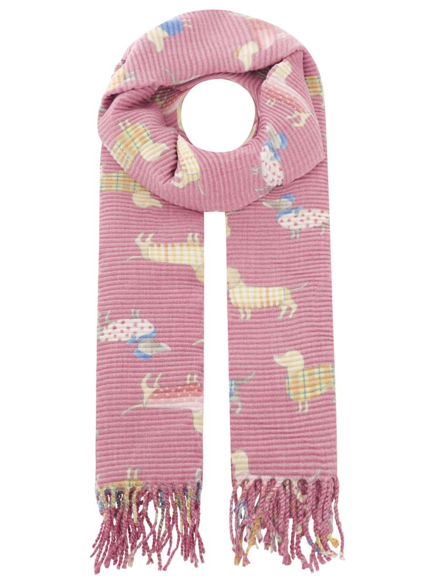 💕 Zwillingsherz Schal "Winter-Dackel" Pink