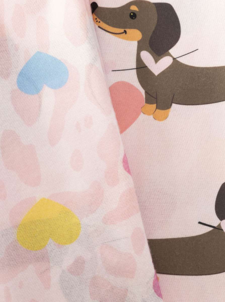 💕 Zwillingsherz Schal "Dackel Love" Rosa