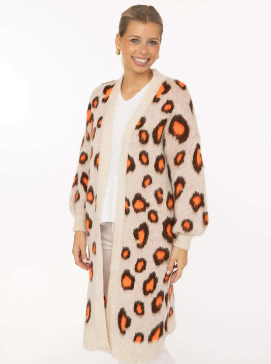 💕Zwillingsherz Kuschel Cardigan "Soft Leo" Strickjacke Neonorange