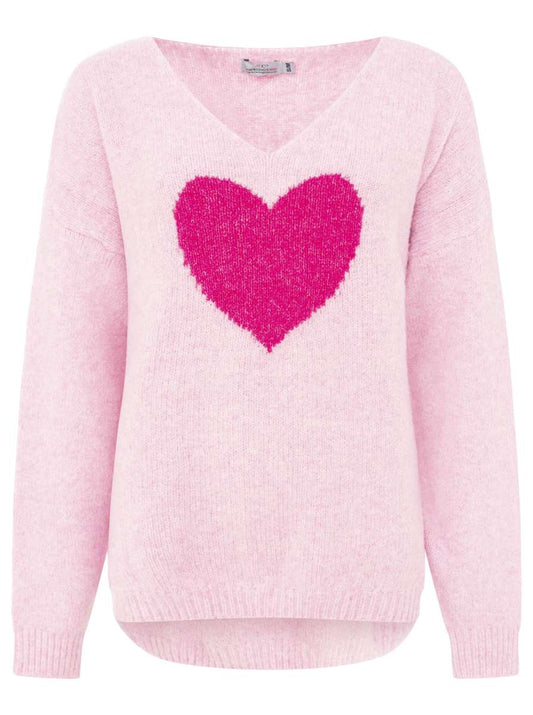 💕 Zwillingsherz Kuschel Pullover "Wollmix Herz" Pullover Pink