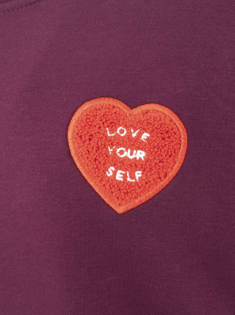 💕 Zwillingsherz Sweatshirt "Patch & Herz" Sweater Bordeaux