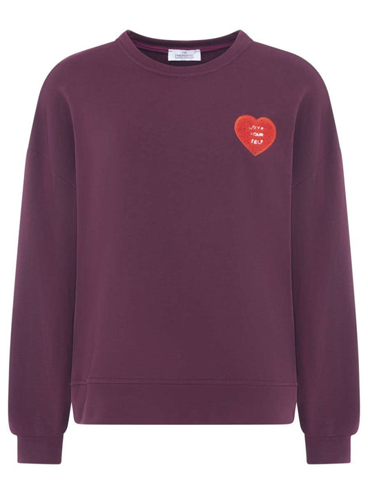 💕 Zwillingsherz Sweatshirt "Patch & Herz" Sweater Bordeaux