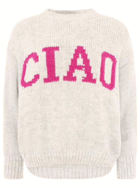 💕 Zwillingsherz Pullover Mohair Mix "Ciao" Hellgrau