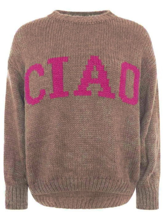 💕 Zwillingsherz Pullover Mohair Mix "Ciao" Taupe