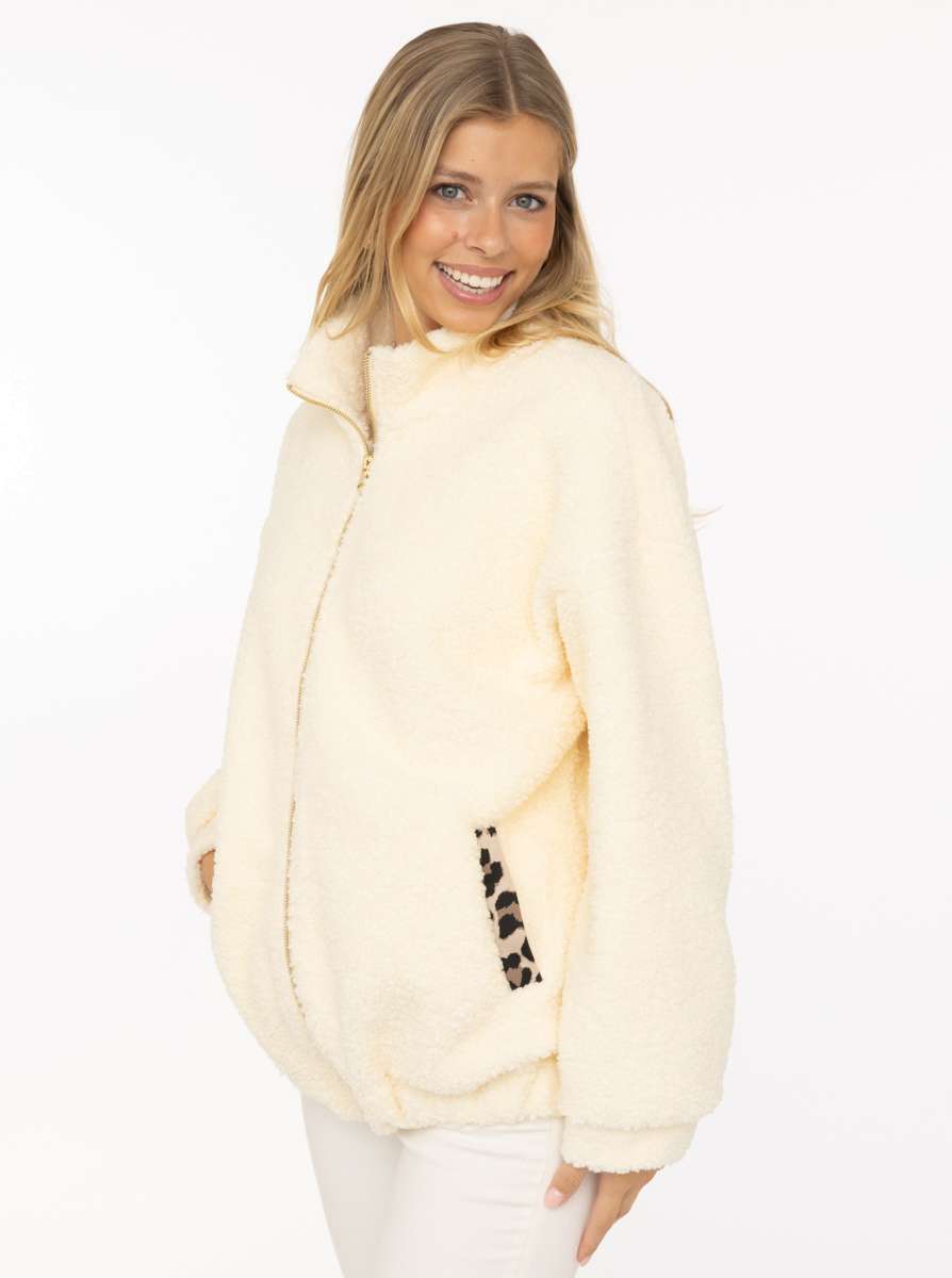 💕 Zwillingsherz Fleece Teddy Jacke "Small Leo" Hellbeige