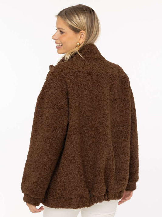 💕 Zwillingsherz Fleece Teddy Jacke "Small Leo" Braun