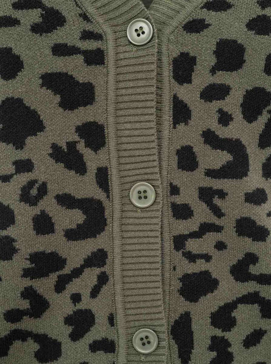 💕 Zwillingsherz Strickjacke Cardigan "Classic Leo" 100 % Baumwolle Khaki