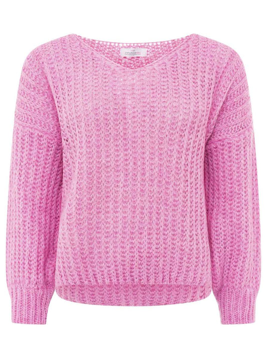 💕 Zwillingsherz Pullover "Große Maschen" Pink