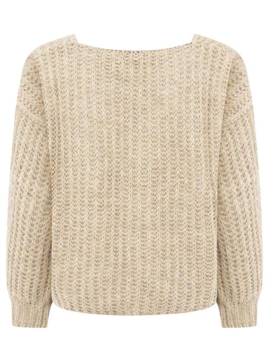 💕 Zwillingsherz Pullover "Große Maschen" Beige