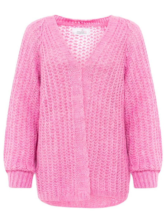 💕 Zwillingsherz Cardigan "Grobe Maschen" Strickjacke Pink
