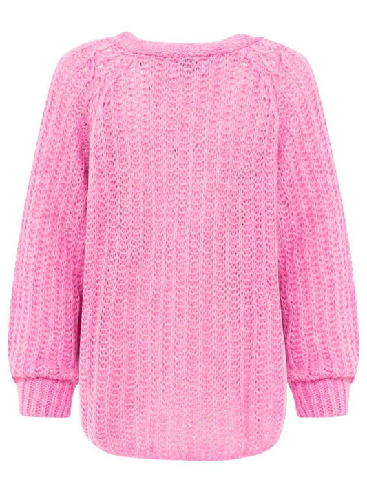 💕 Zwillingsherz Cardigan "Grobe Maschen" Strickjacke Pink