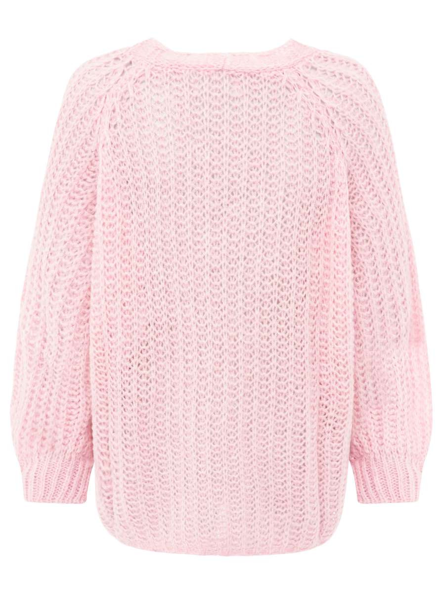 💕 Zwillingsherz Cardigan "Grobe Maschen" Strickjacke Rosa